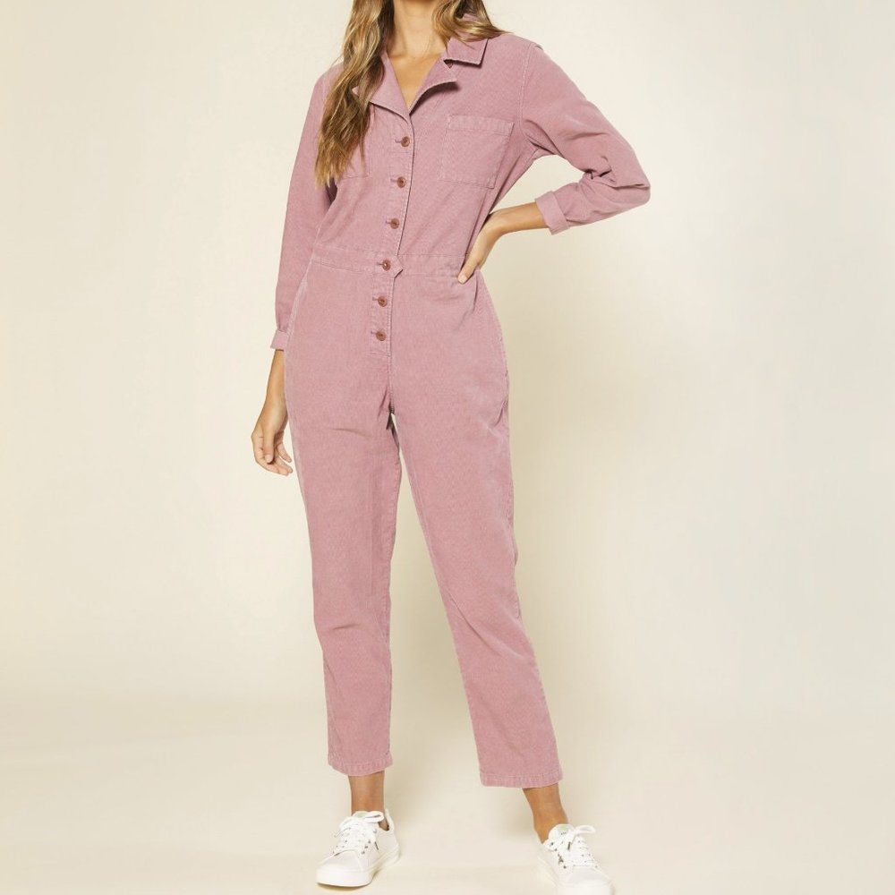 Outerknown Pink Boiler Corduroy Jumpsuit